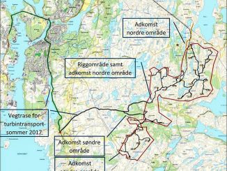 Kart over området for Egersund vindkraft prosjekt. Mange slike - og større områder - planlegges utbygd.